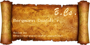 Bergmann Csatár névjegykártya